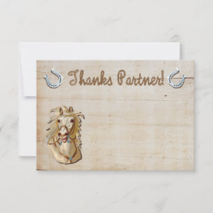 Carte De Correspondance Cowgirl Western Horse Merci notes