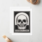Carte De Correspondance Crâne Memento Mori (Devant/Arrière en situation)
