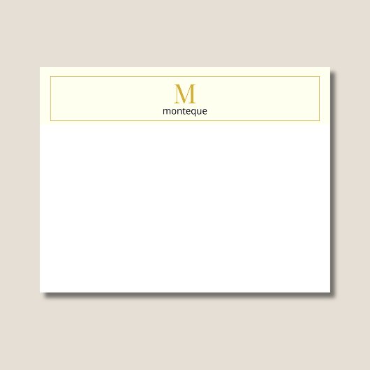 Carte De Correspondance Cream Elegant Serif Personalized Monogram