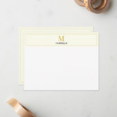 Carte De Correspondance Cream Elegant Serif Personalized Monogram (Devant/Arrière en situation)