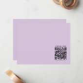 Carte De Correspondance Create a QR Code | Pale Lavender Violet (Devant/Arrière en situation)