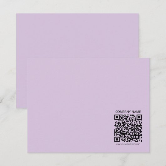Carte De Correspondance Create a QR Code | Pale Lavender Violet (Devant / Derrière)