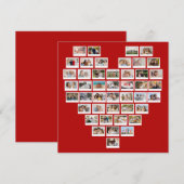 Carte De Correspondance Create Your Own 44 Photo Collage Red Heart (Devant / Derrière)