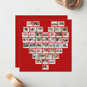 Carte De Correspondance Create Your Own 44 Photo Collage Red Heart (Devant/Arrière en situation)