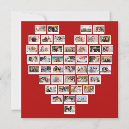 Carte De Correspondance Create Your Own 44 Photo Collage Red Heart (Devant)