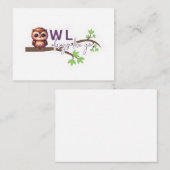 Carte De Correspondance Création de hibou adorable (Devant / Derrière)