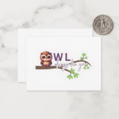 Carte De Correspondance Création de hibou adorable (Devant/Arrière en situation)