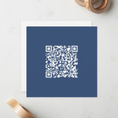 Carte De Correspondance Créer un code QR analysable | Bleu de marine (Devant/Arrière en situation)