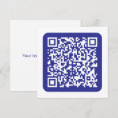 Carte De Correspondance Créer un code QR scannable | Modifiable Bleu foncé (Devant / Derrière)