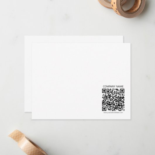 Carte De Correspondance Créer votre propre code QR | Noir et blanc (Devant/Arrière en situation)