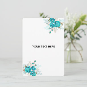 Carte De Correspondance Créez Votre Propre Rose Bleue Élégante