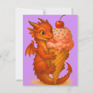 Carte De Correspondance Crème glacée dragon aux yeux grands imaginaires