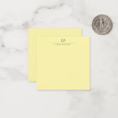 Carte De Correspondance Crème Moderne Calligraphiée Plain Nom Monogrammé (Devant/Arrière en situation)