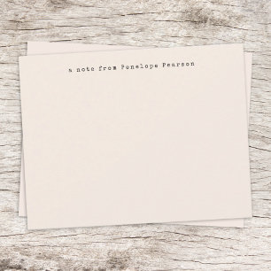 Carte De Correspondance Crème simple minimaliste vintage machine à écrire