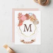 Carte De Correspondance Crest monogramme Shell (Devant/Arrière en situation)