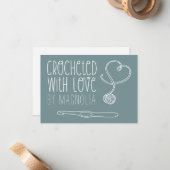 Carte De Correspondance Croché avec amour fait main (Devant/Arrière en situation)