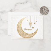 Carte De Correspondance Croissant d'or Ramadan Kareem (Devant/Arrière en situation)