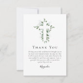 Carte De Correspondance croix Eucalyptus BUDGÉTAIRE | Merci de confirmatio (Devant)