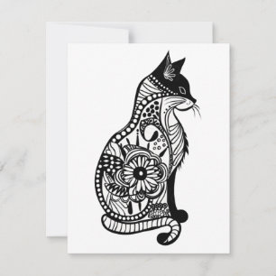 Carte De Correspondance Croquis de chat mignon II