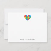 Carte De Correspondance Custom Autism Puzzle Heart Note Card (Devant)