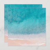 Carte De Correspondance Custom Blue Sea Waves Seaside Beach Sand Blank (Devant / Derrière)