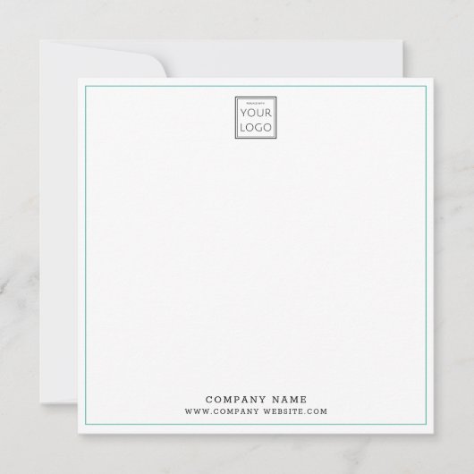 Carte De Correspondance Custom Business Company Logo Teal Square (Devant)