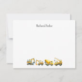 Carte De Correspondance Custom Construction Trucks Note Card (Devant)