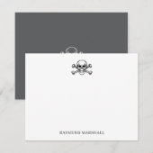 Carte De Correspondance Custom Gothic Stationery Skull & Crossbones (Devant / Derrière)