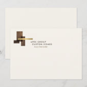 Carte De Correspondance Custom Home Builder Logo Ivory Flat Notecard (Devant / Derrière)