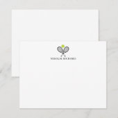 Carte De Correspondance Custom Racket Stationary Tennis Note Card (Devant / Derrière)