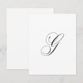 Carte De Correspondance Custom Script Monogram "G" (Devant / Derrière)