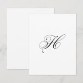 Carte De Correspondance Custom Script Monogram "H" (Devant / Derrière)