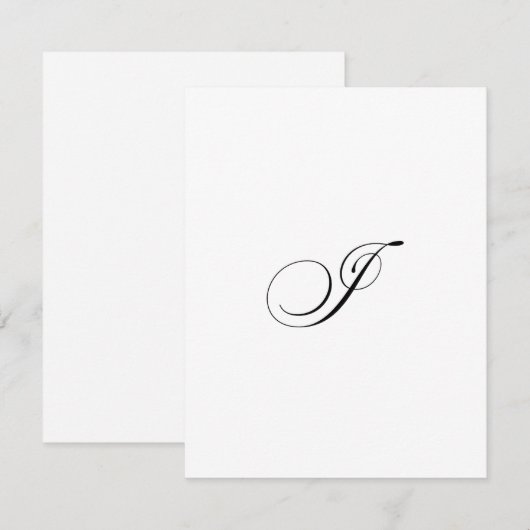 Carte De Correspondance Custom Script Monogram "I" (Devant / Derrière)