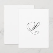 Carte De Correspondance Custom Script Monogram "L" (Devant / Derrière)