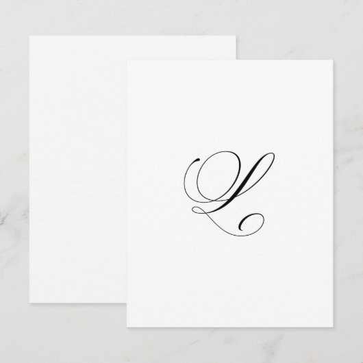 Carte De Correspondance Custom Script Monogram "L" (Devant / Derrière)