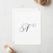 Carte De Correspondance Custom Script Monogram "N" (Devant/Arrière en situation)