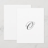 Carte De Correspondance Custom Script Monogram "O" (Devant / Derrière)