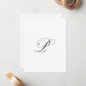 Carte De Correspondance Custom Script Monogram "P" (Devant/Arrière en situation)