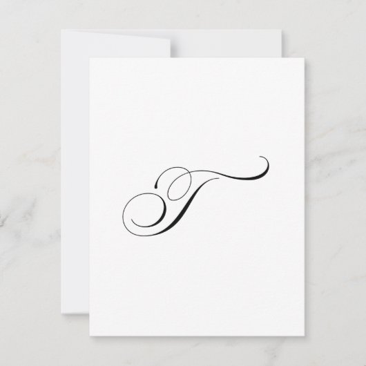 Carte De Correspondance Custom Script Monogram "T" (Devant)