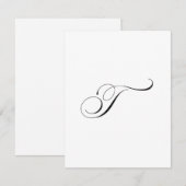 Carte De Correspondance Custom Script Monogram "T" (Devant / Derrière)