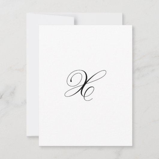 Carte De Correspondance Custom Script Monogram "X" (Devant)