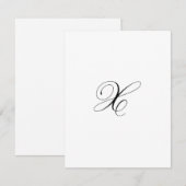 Carte De Correspondance Custom Script Monogram "X" (Devant / Derrière)