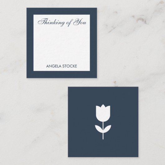 Carte De Correspondance Custom Simple Blue Flower Enclosure (Devant / Derrière)