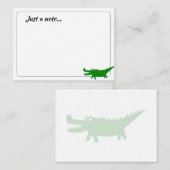 Carte De Correspondance  Cute Alligator Drawing Custom Just a Note (Devant / Derrière)