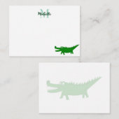Carte De Correspondance Cute Alligator Drawing Lined Personalized (Devant / Derrière)