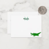 Carte De Correspondance Cute Alligator Drawing Lined Personalized (Devant/Arrière en situation)
