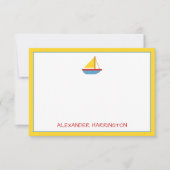 Carte De Correspondance Cute and Simple Sailboat Personalized (Devant)