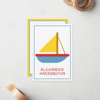 Carte De Correspondance Cute and Simple Sailboat Personalized