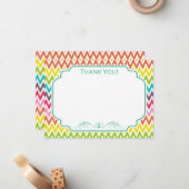 Carte De Correspondance Cute arc-en-ciel Chevron Stripes (Devant/Arrière en situation)