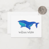 Carte De Correspondance Cute baleine personnalisée (Devant/Arrière en situation)